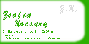 zsofia mocsary business card