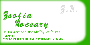 zsofia mocsary business card